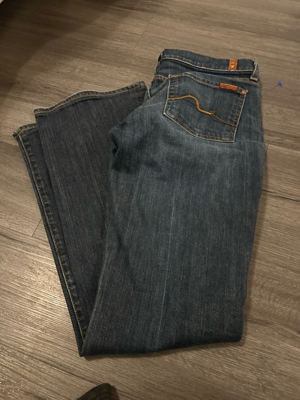 7 For All Mankind Dark Blue Boot-Cut Jeans